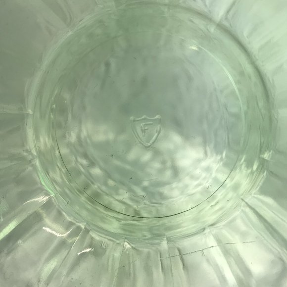 Vintage Vaseline Glass Dessert Bowl Block Optic #26 - Picture 9 of 10